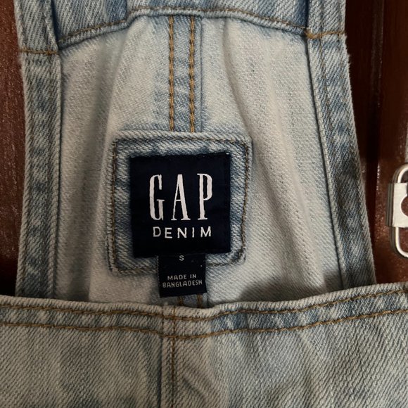 Gap Relaxed Denim Overalls, Light Indigo, S - Picture 6 of 9
